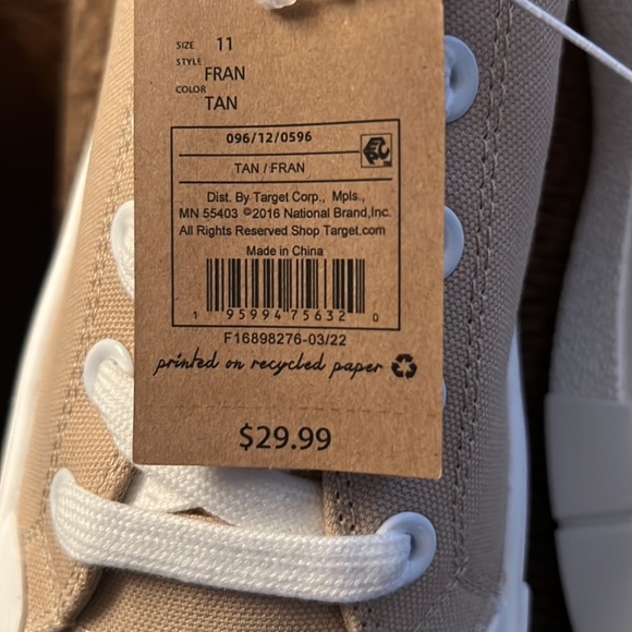 NEW With tags size 11 Mad Love tan sneakers - Picture 8 of 8